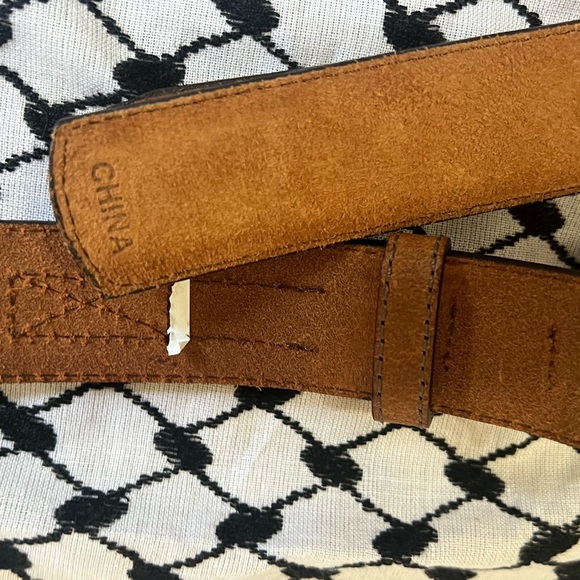 Cabela's Brown and Gold Leather Belt - Picture 3 of 9